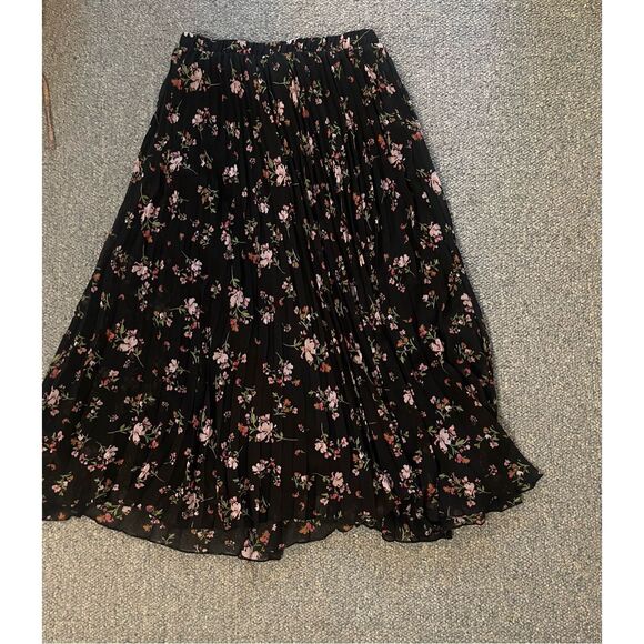 Vince Camuto Women's XS Pleated Floral Midi Skirt Multicolor - Picture 5 of 5